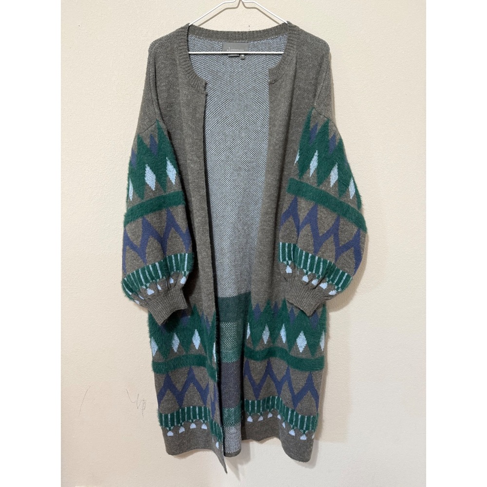 Anthropologie Kai Embroidered Duster Cardigan Sweater One Size Boho Western - Picture 2 of 7
